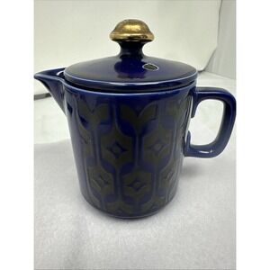 Vintage 1970's Hornsea Pottery Heirloom Midnight Blue Creamer Milk Pitcher W Lid